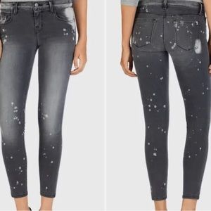 J Brand skinny crop “Outsider” splattered bleach jeans size 29